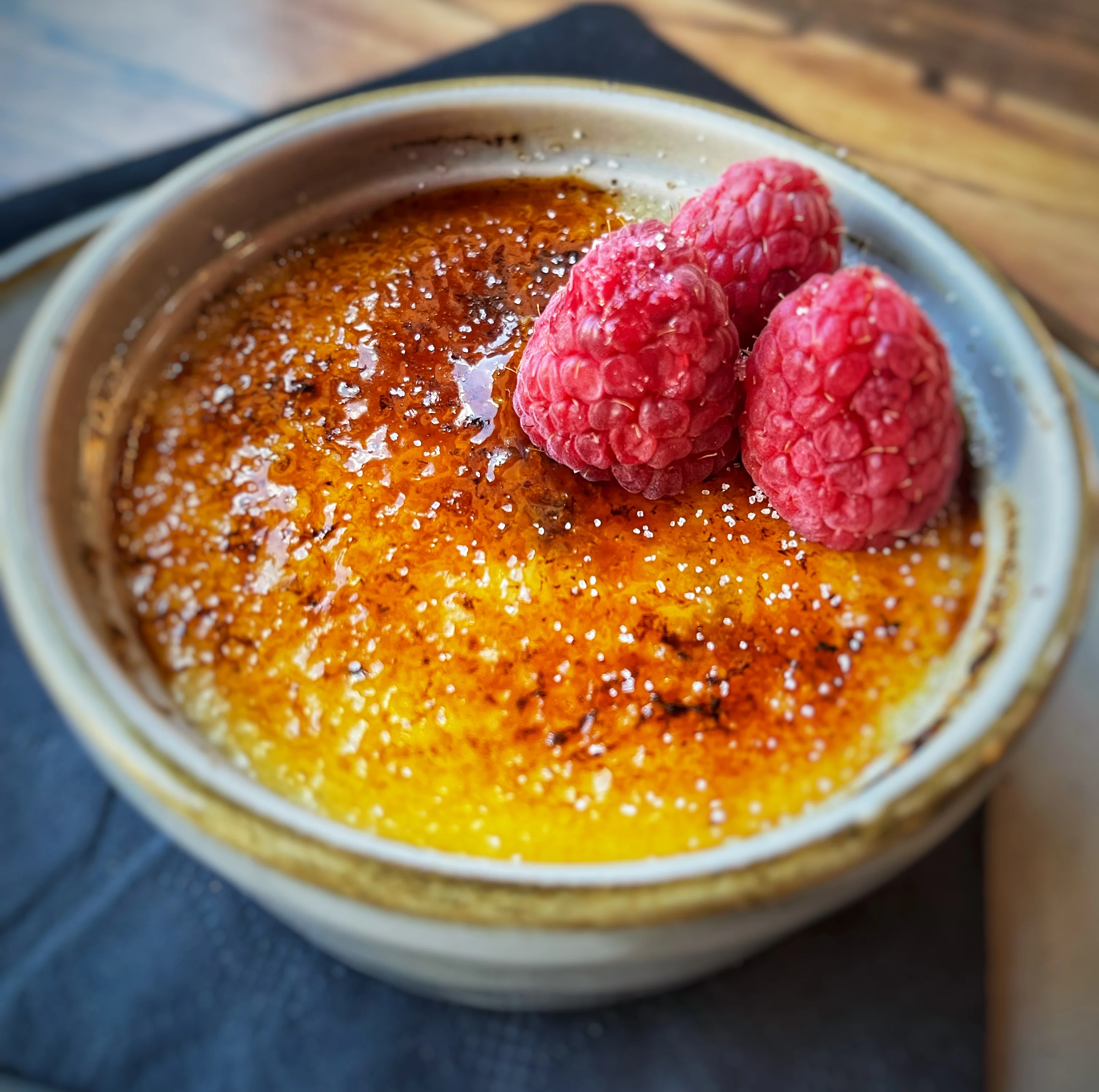Dessert, Crème Brulee, Raspberry