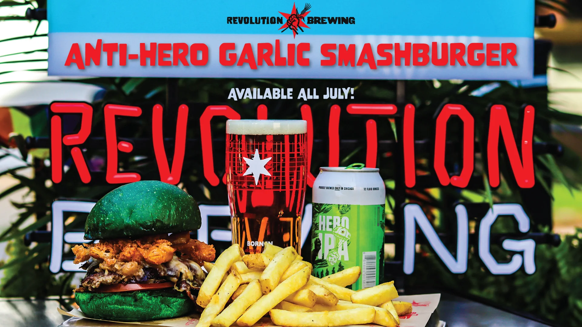 Revolution Brewery Anti-Hero Smashburger at Bitter Pops