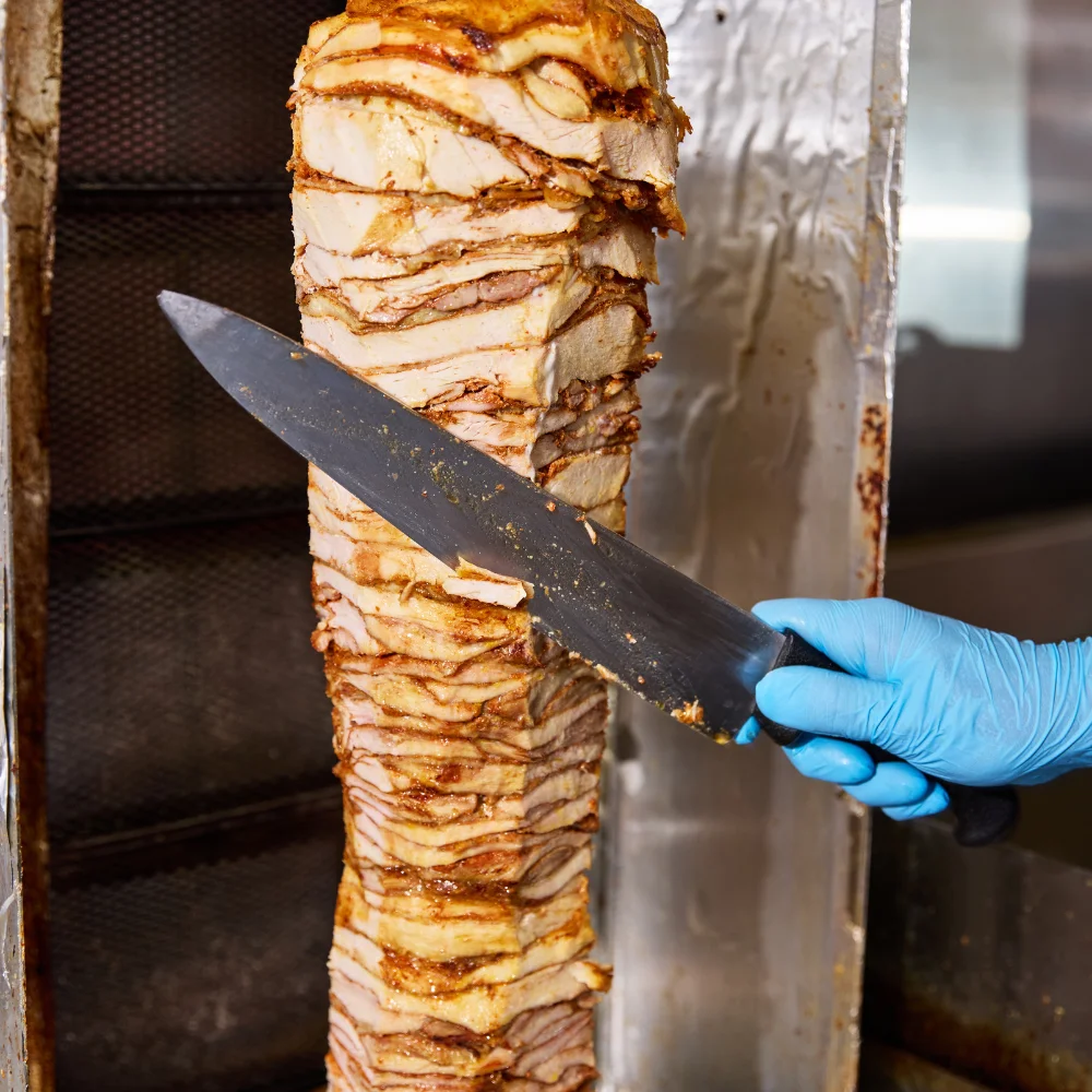 Cutting fresh meat