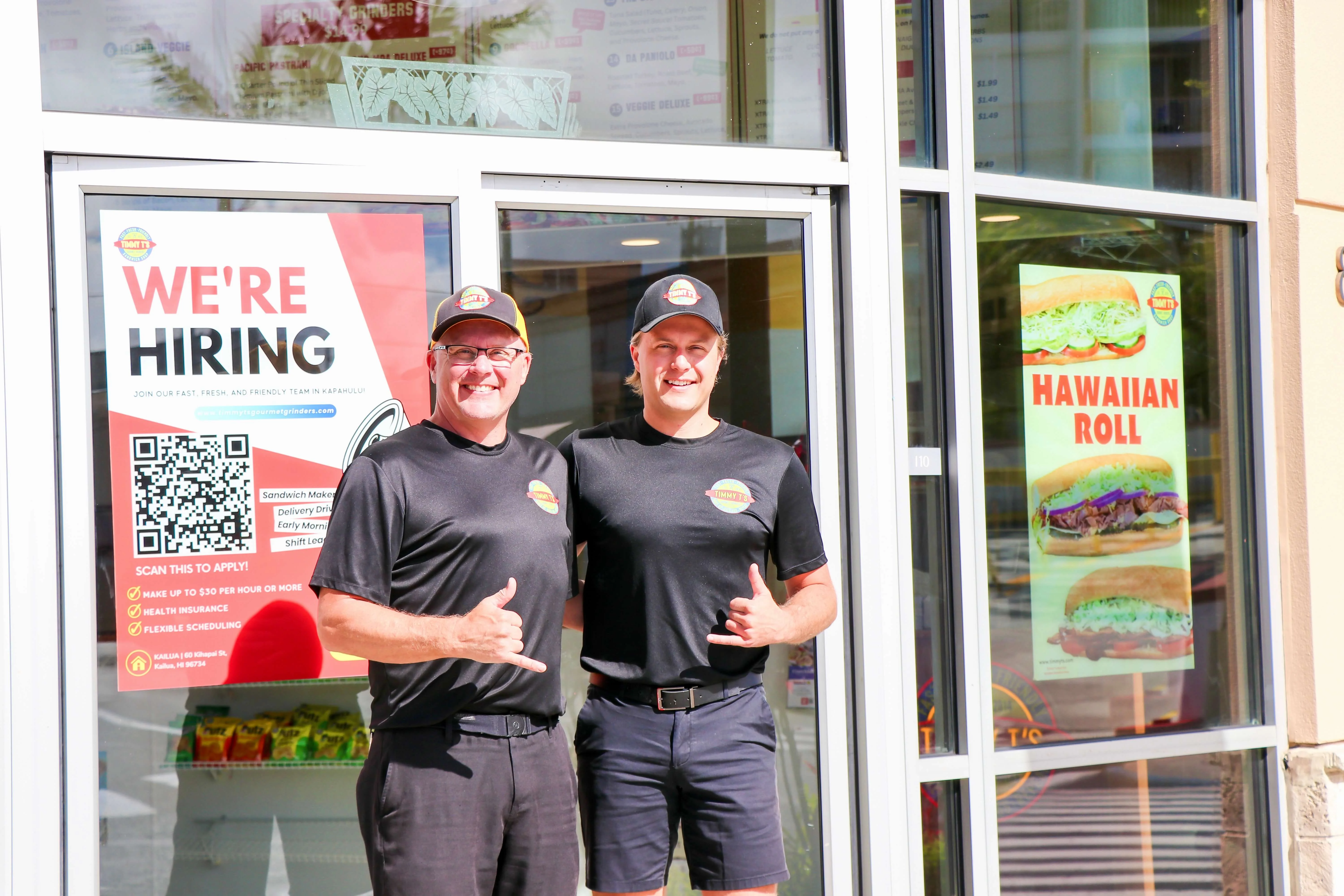 Tom and Tim Solie, owners of Timmy T's Gourmet Grinders Sandwich Shop in Kapahulu