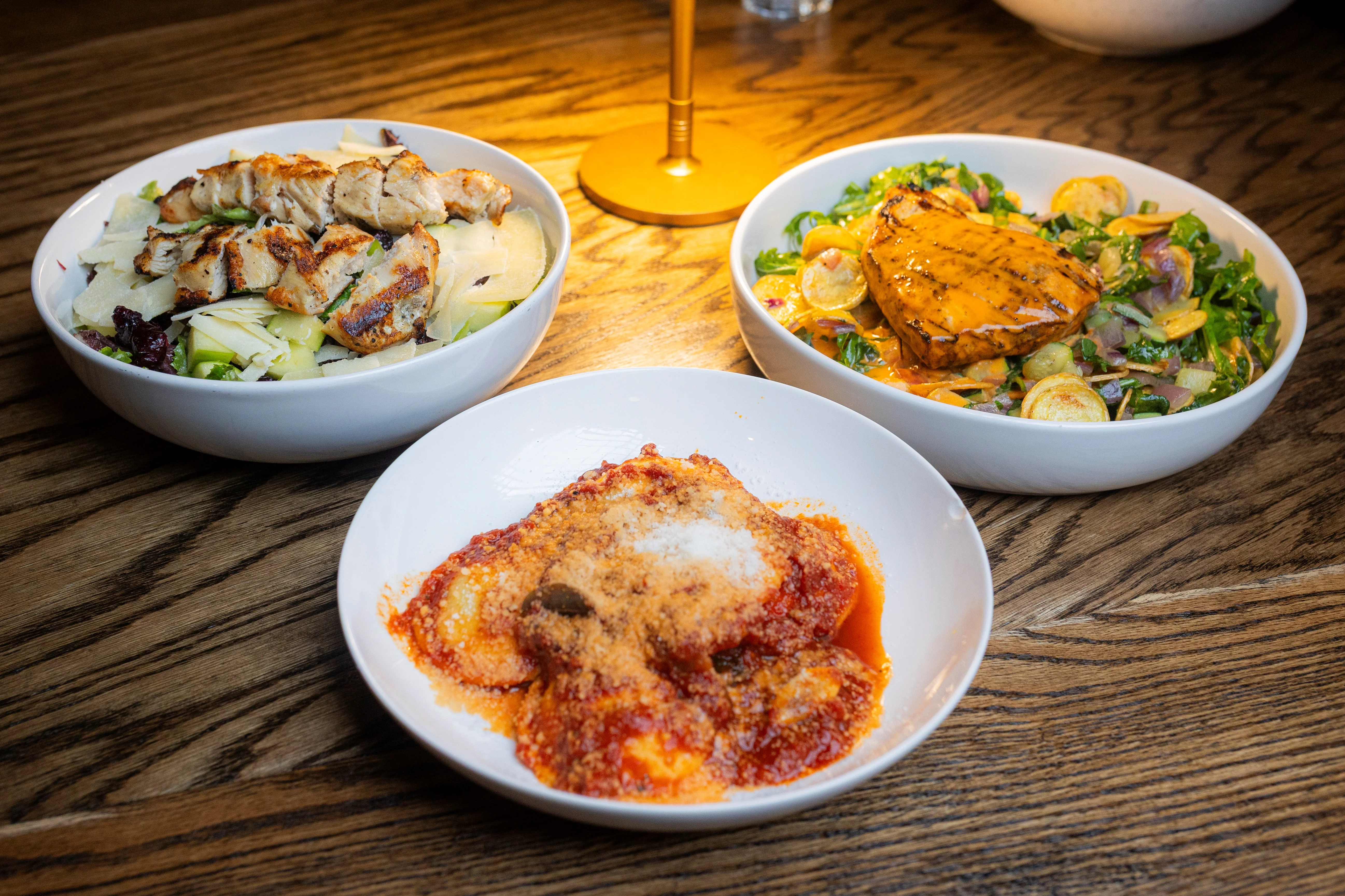 Italian ravioli in marinara sauce with cheese