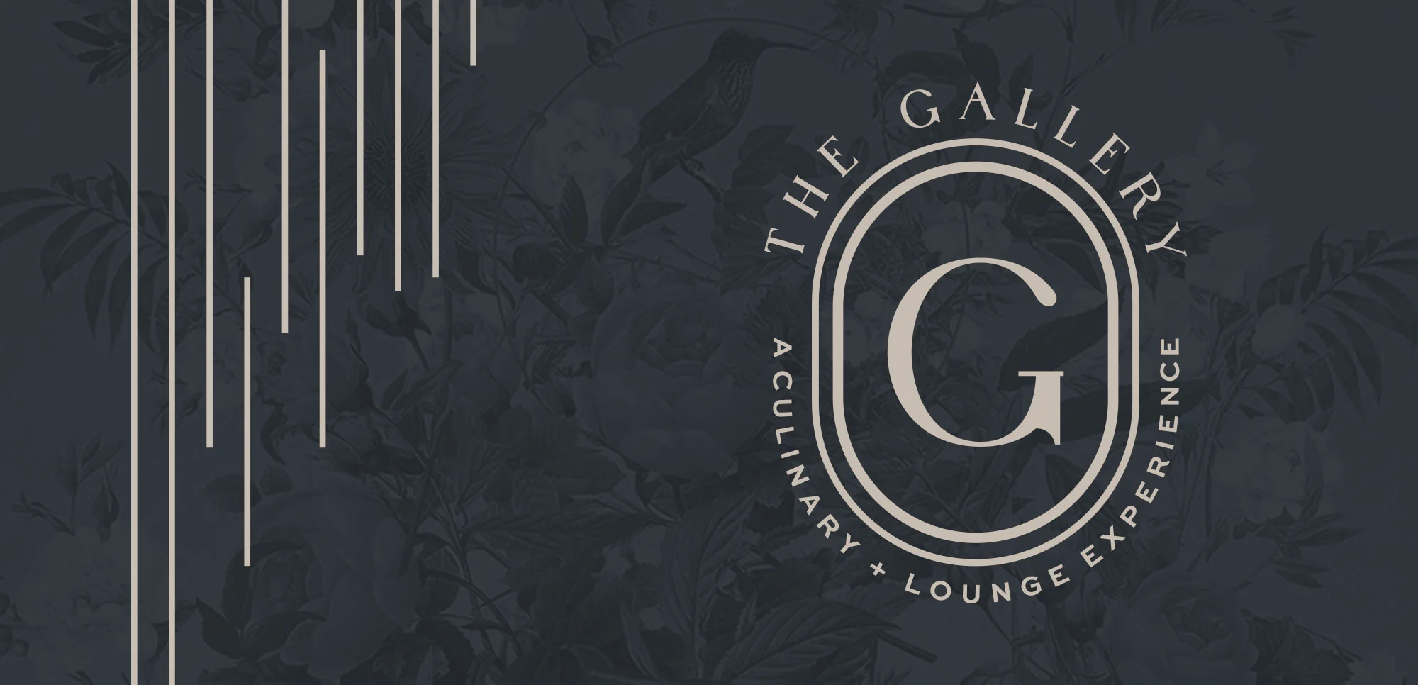 Elegant logo of The Gallery culinary and lounge experience
