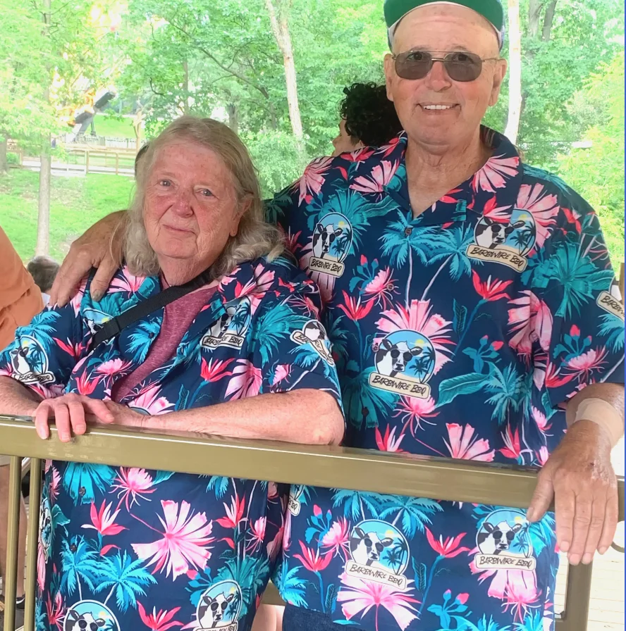 Mom and Dad having fun at Worlds of Fun