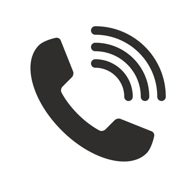 Icon of a telephone with sound waves