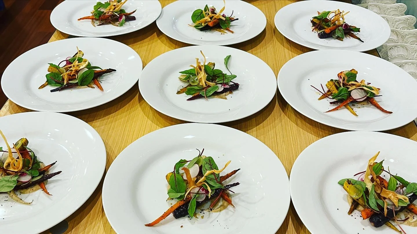 Artful vegetable salad plated elegantly