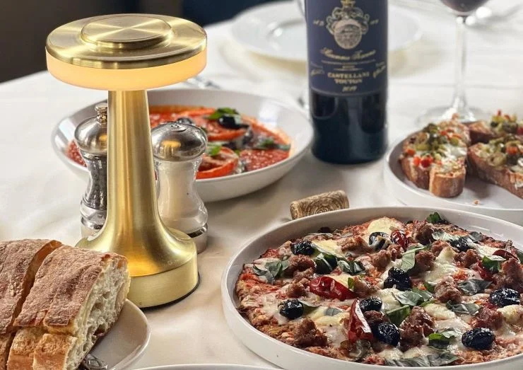 Delicious Margherita pizza with fresh basil and olives
