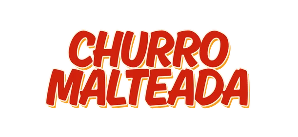 Colorful logo for Churro Malteada dessert shop