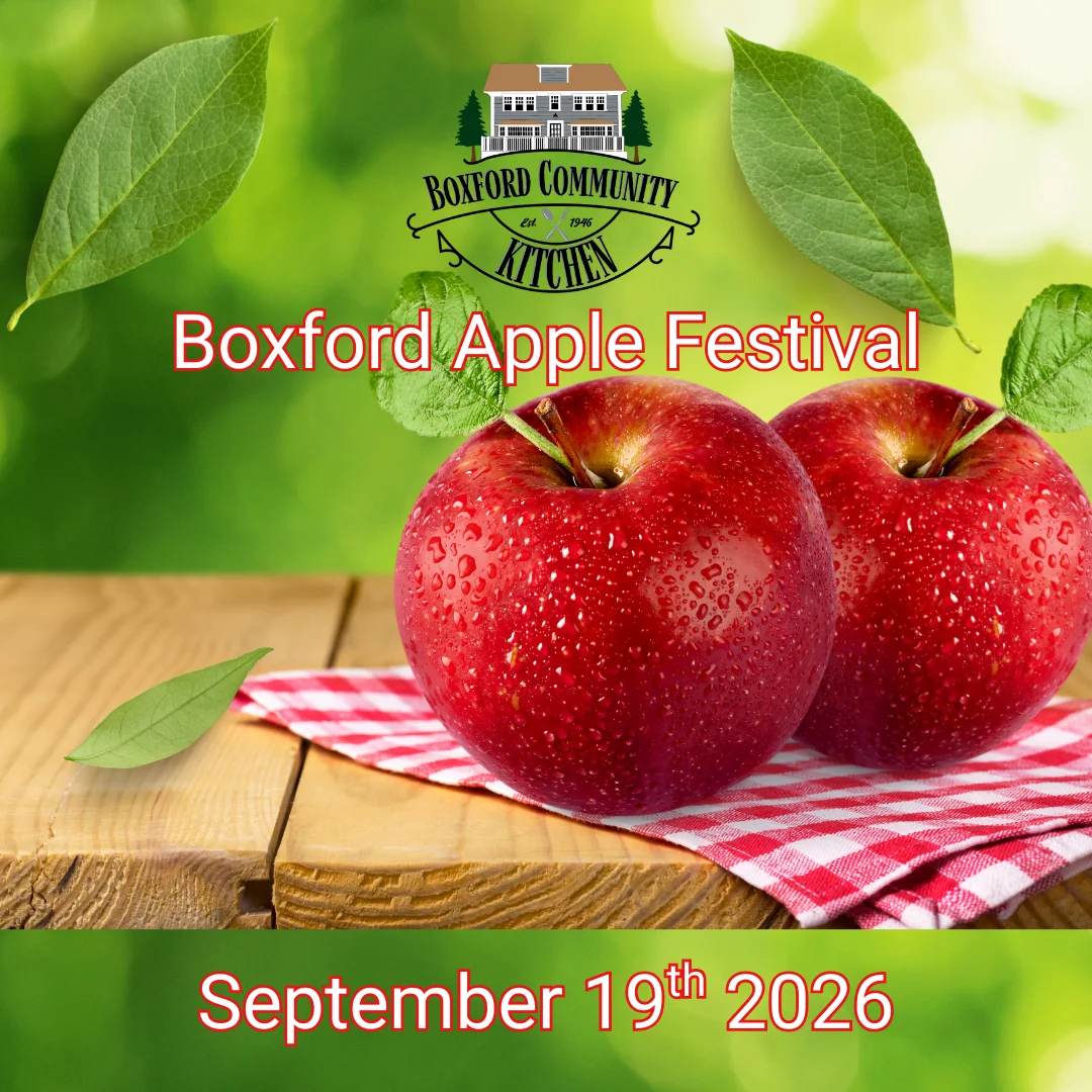 Boxford Apple Festival with fresh red apples