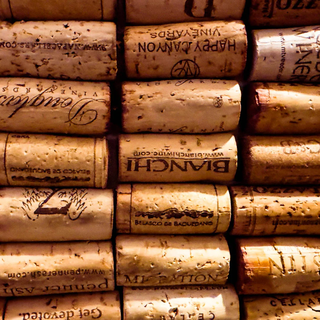 wine corks from bottles of wine