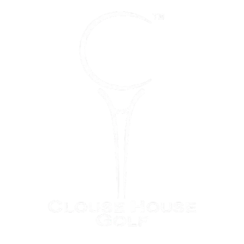 Clouse House Golf logo featuring a golf tee and stylized letter C