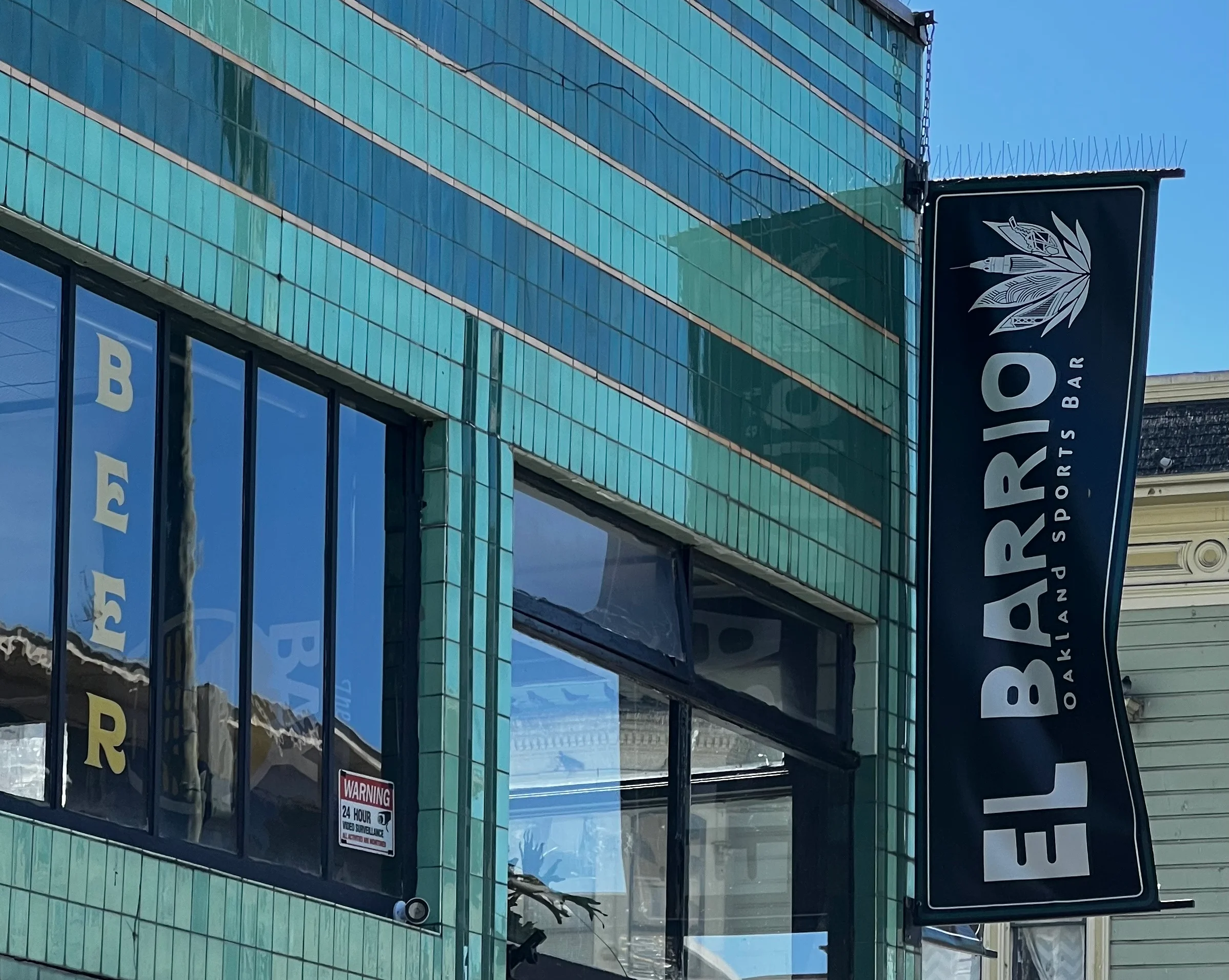 Exterior view of El Barrio sports bar in Oakland
