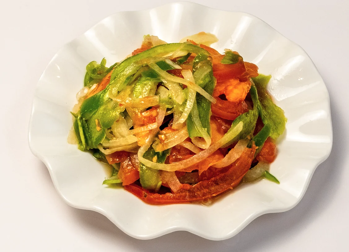 Fresh Korean vegetable salad with vibrant colors