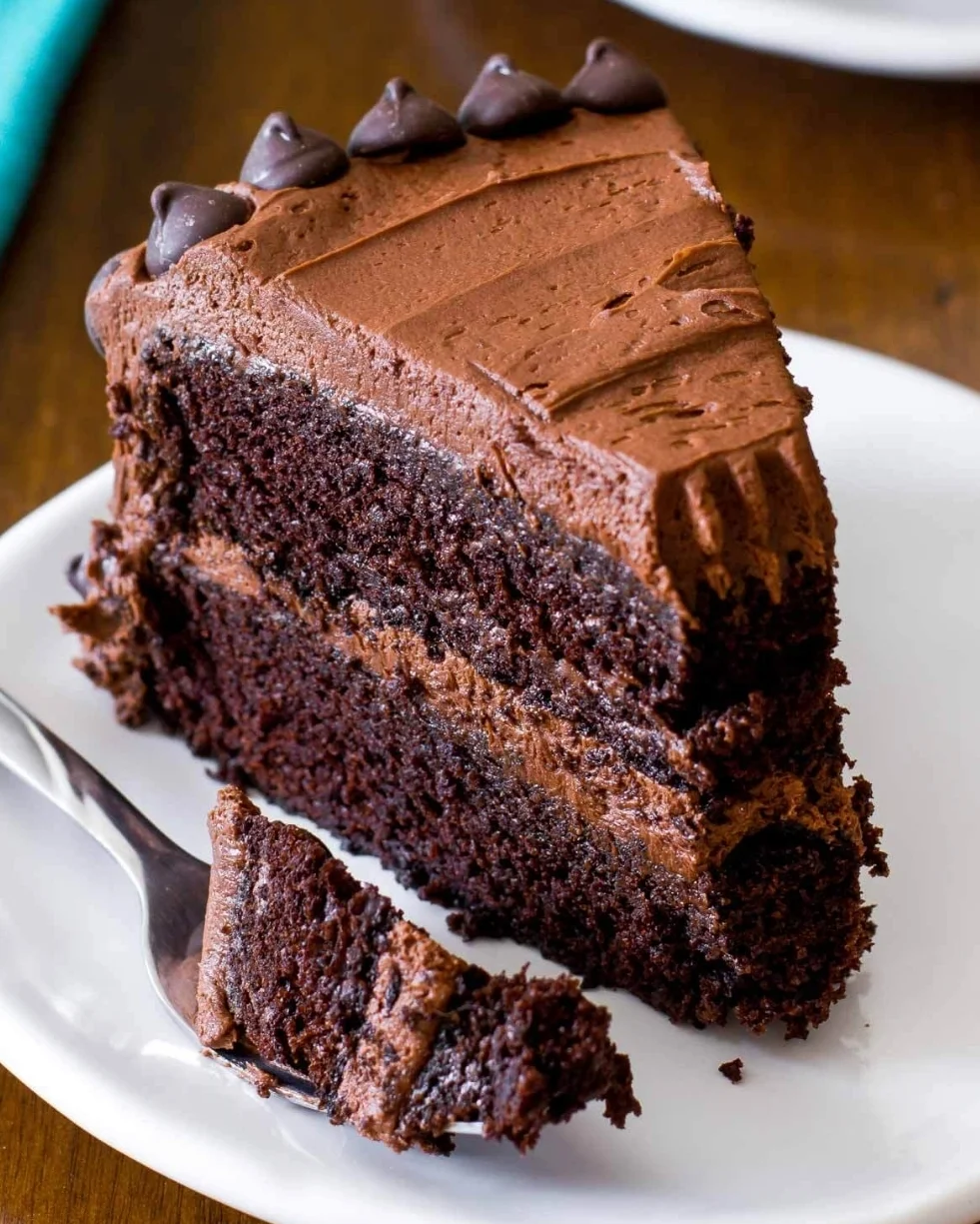 Decadent chocolate layer cake with rich frosting