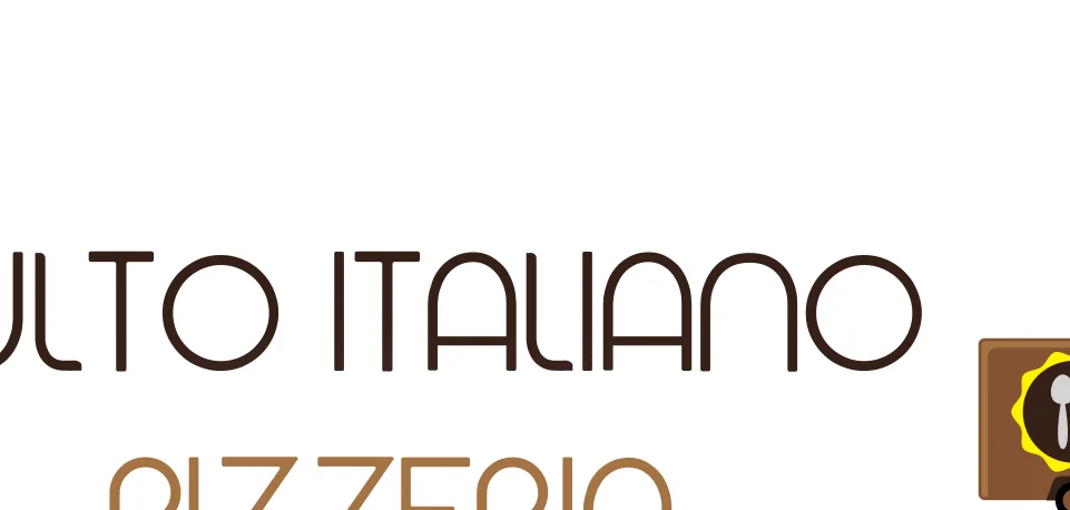 Culto Italiano Pizzeria logo with food truck illustration