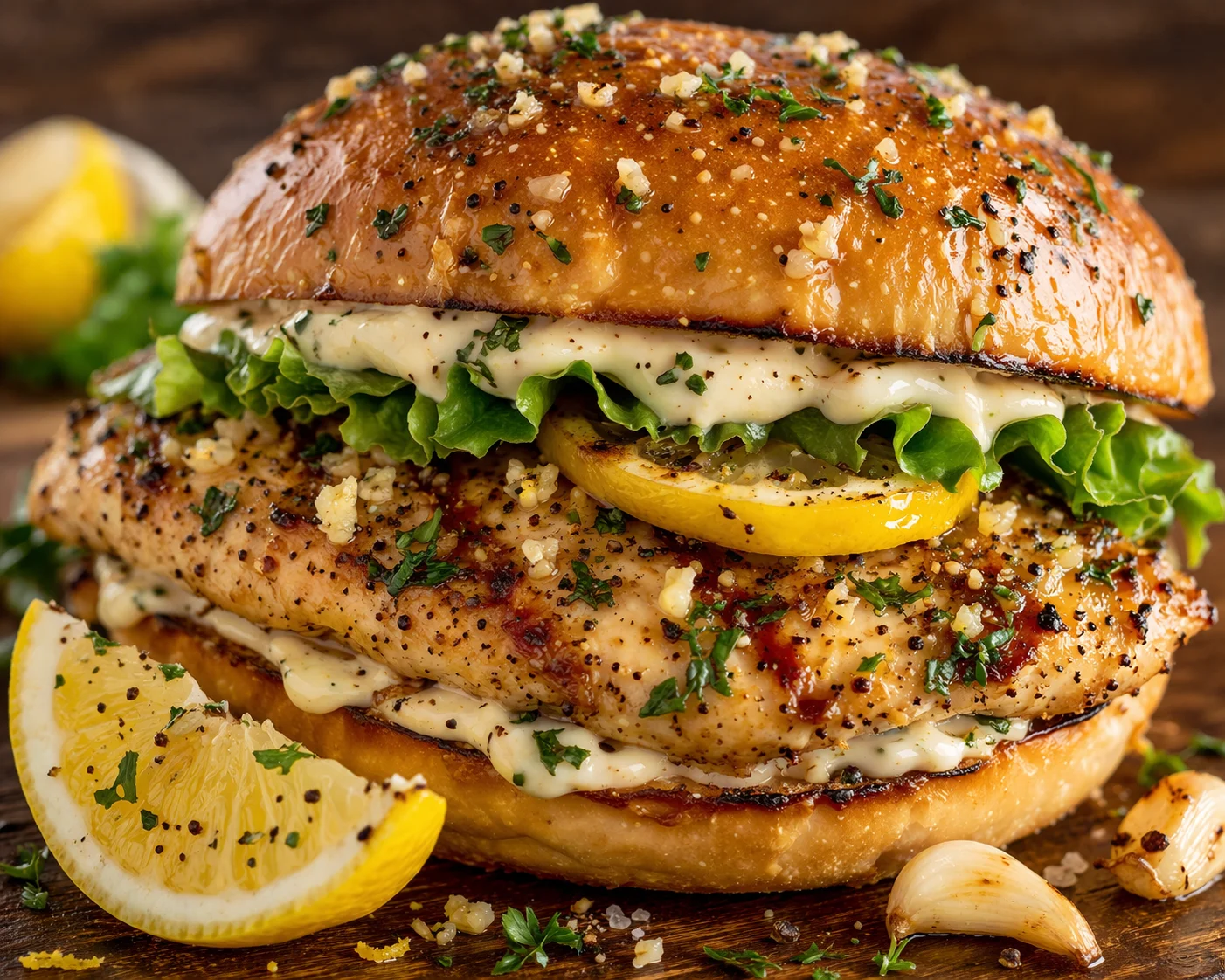 Lemon Garlic Chicken Sandwich
