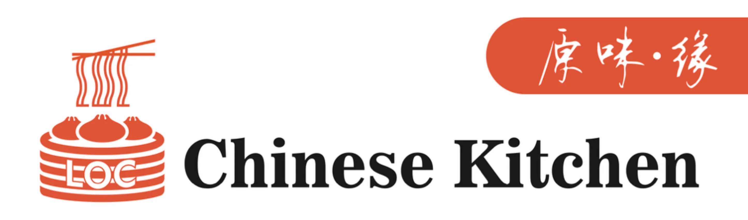 Logo of LOC Chinese Kitchen featuring noodles and dumplings