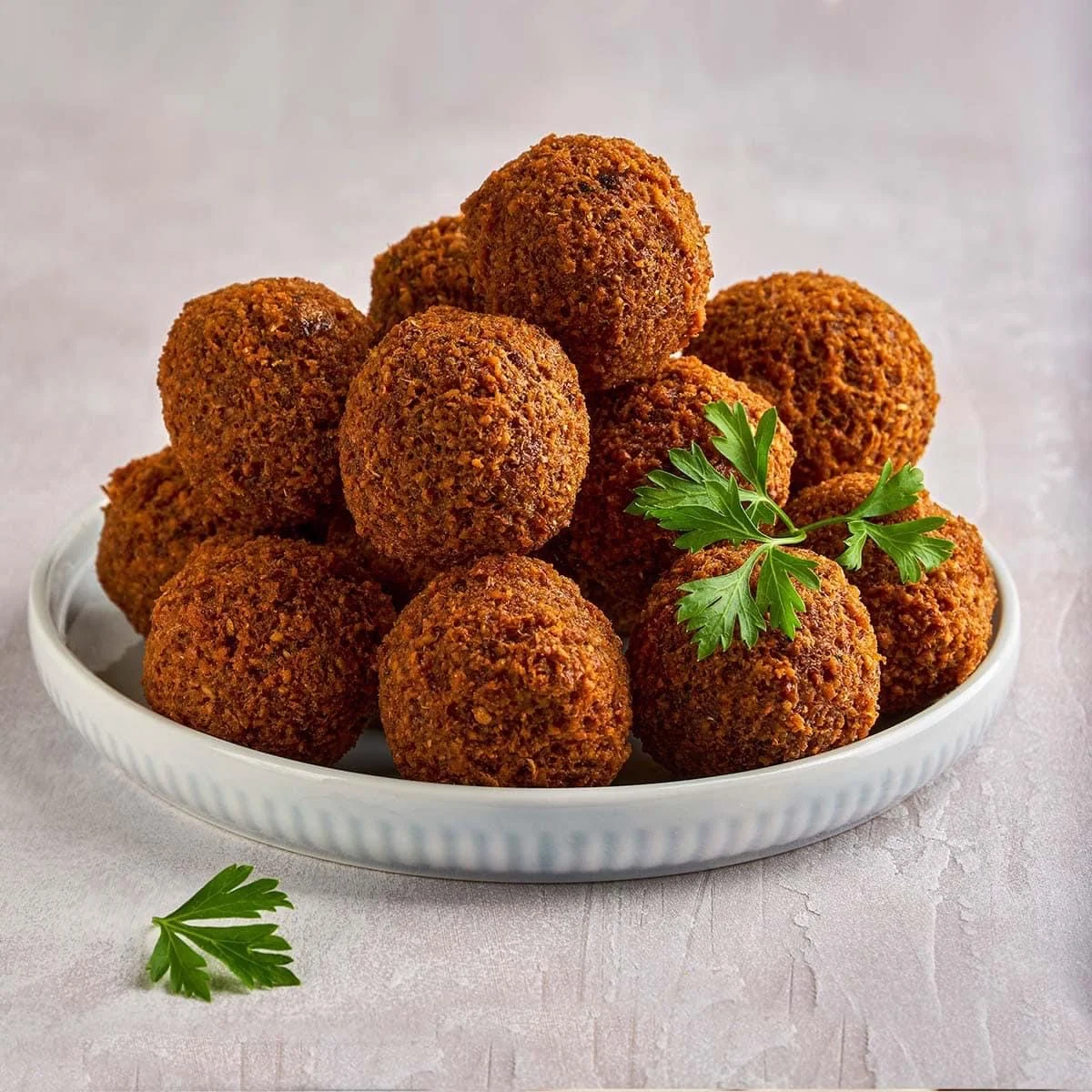 Crispy falafel balls served on a plate