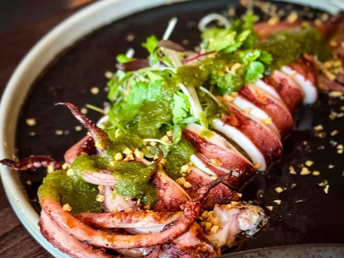 Grilled Squid with Black Ink Sauce
