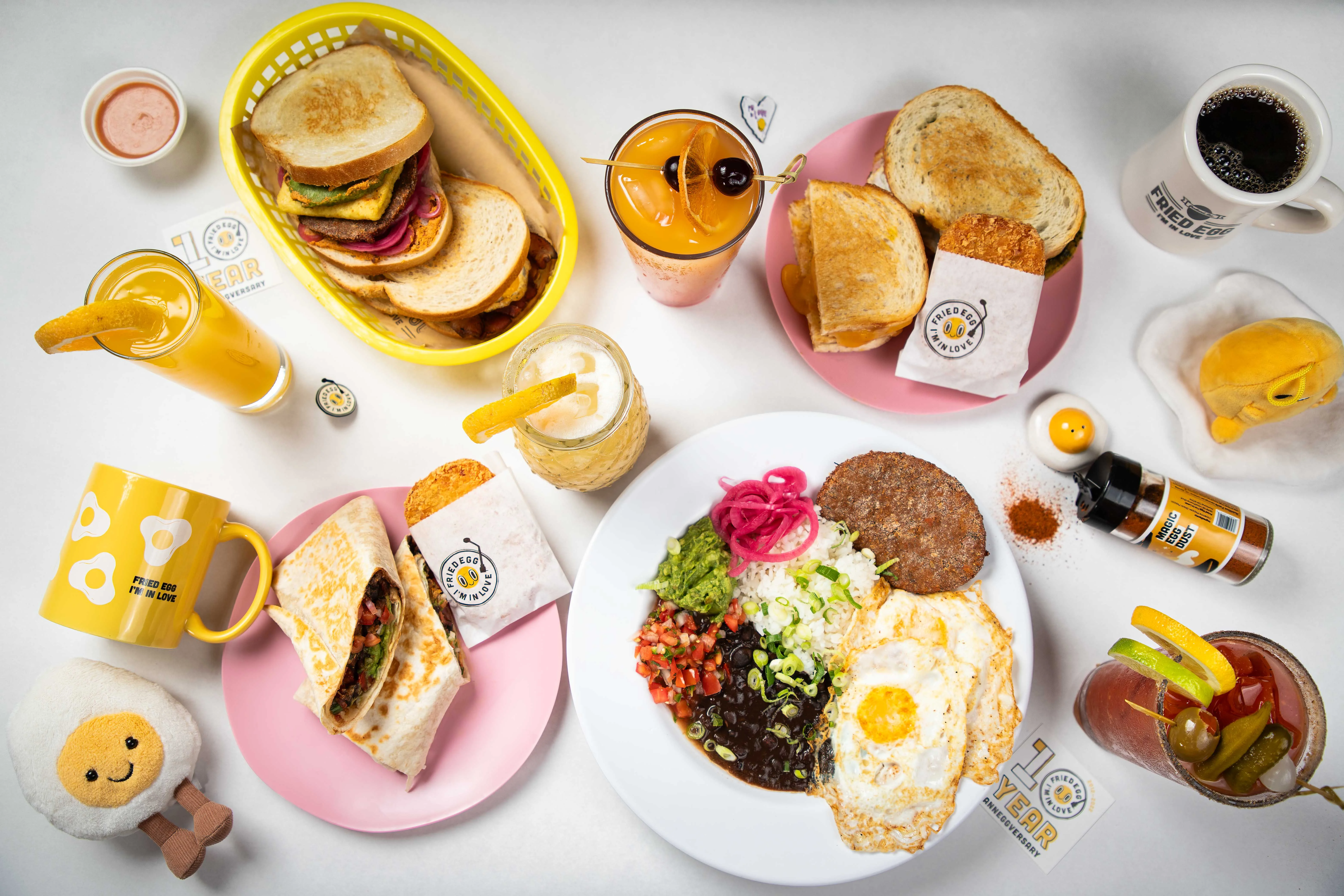 Traditional Mexican breakfast plate with eggs and beans