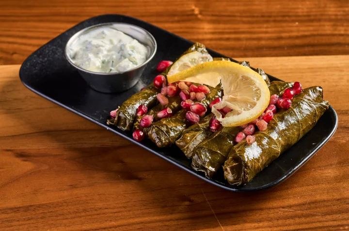 Stuffed Grape Leaves Meat at Sufrat Grill.