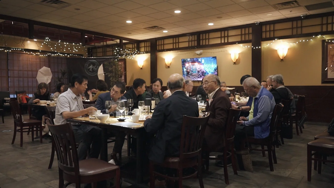 Corporate group dinner in the dining room at Mahzu East Windsor, NJ