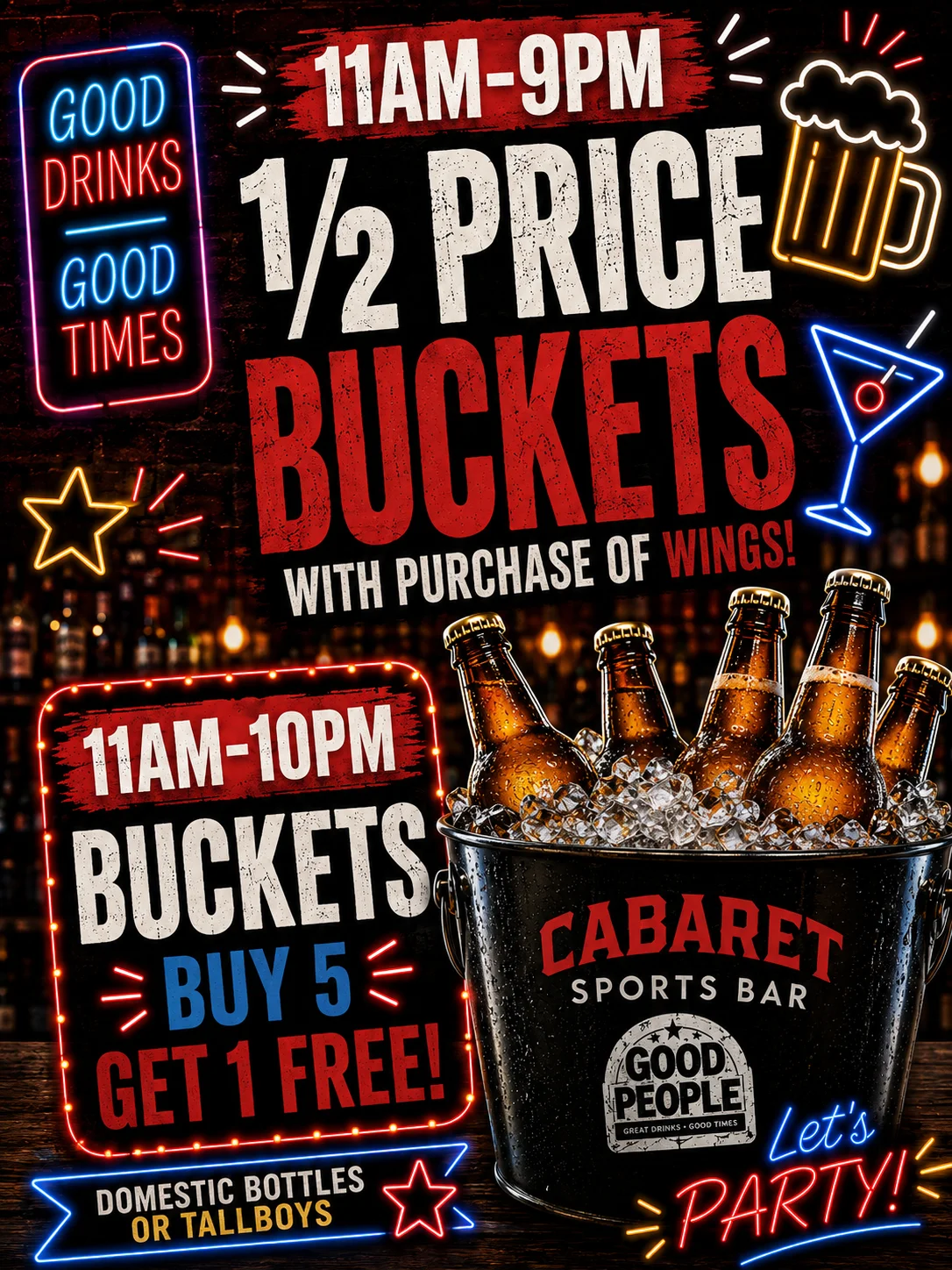 $1 wing night promotion at a sports bar