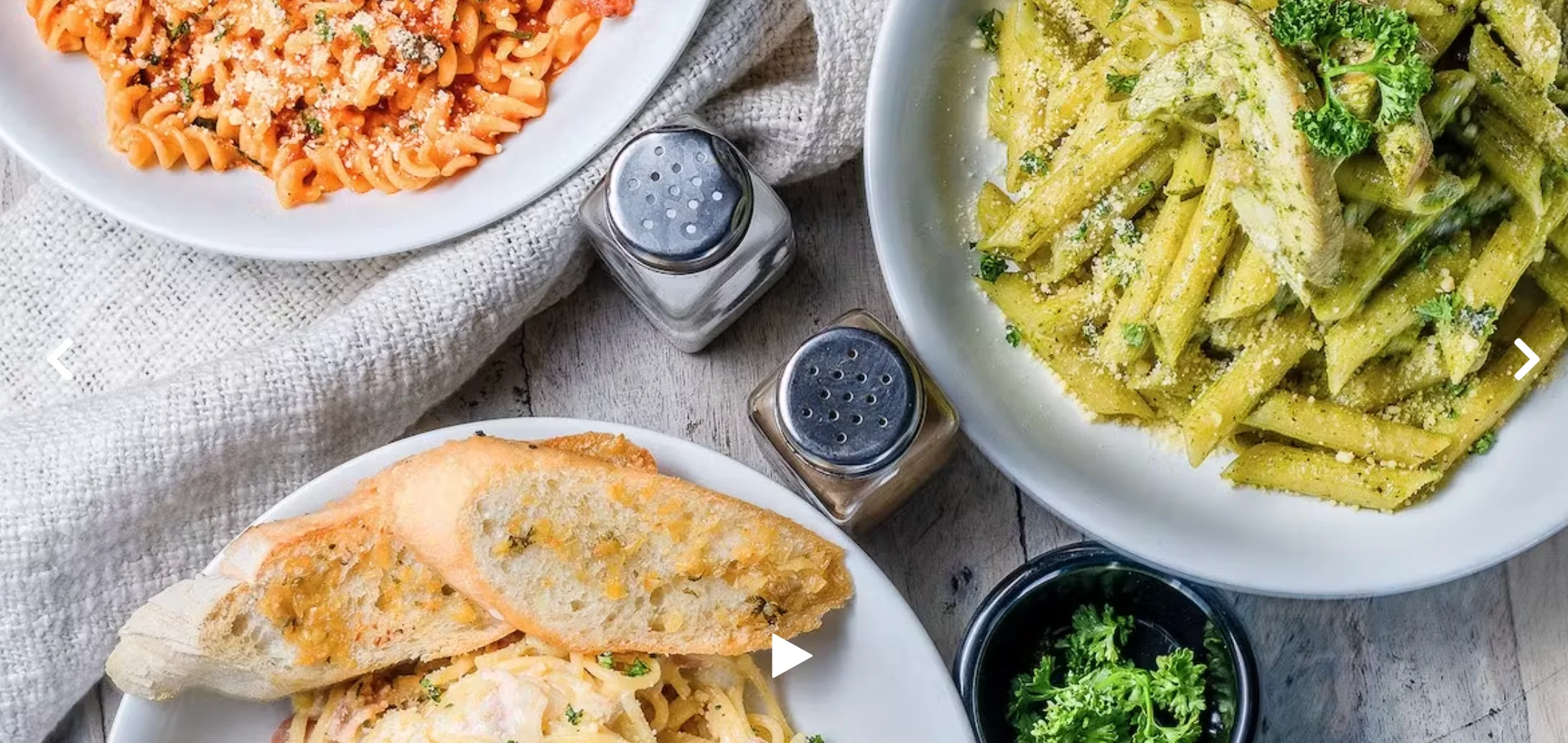 pastas and bread