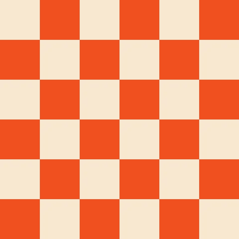 Colorful checkerboard pattern in orange and cream