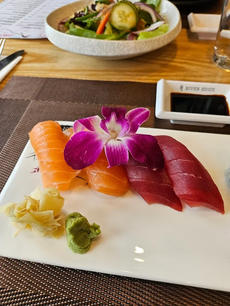 Assorted sushi platter with salmon and tuna
