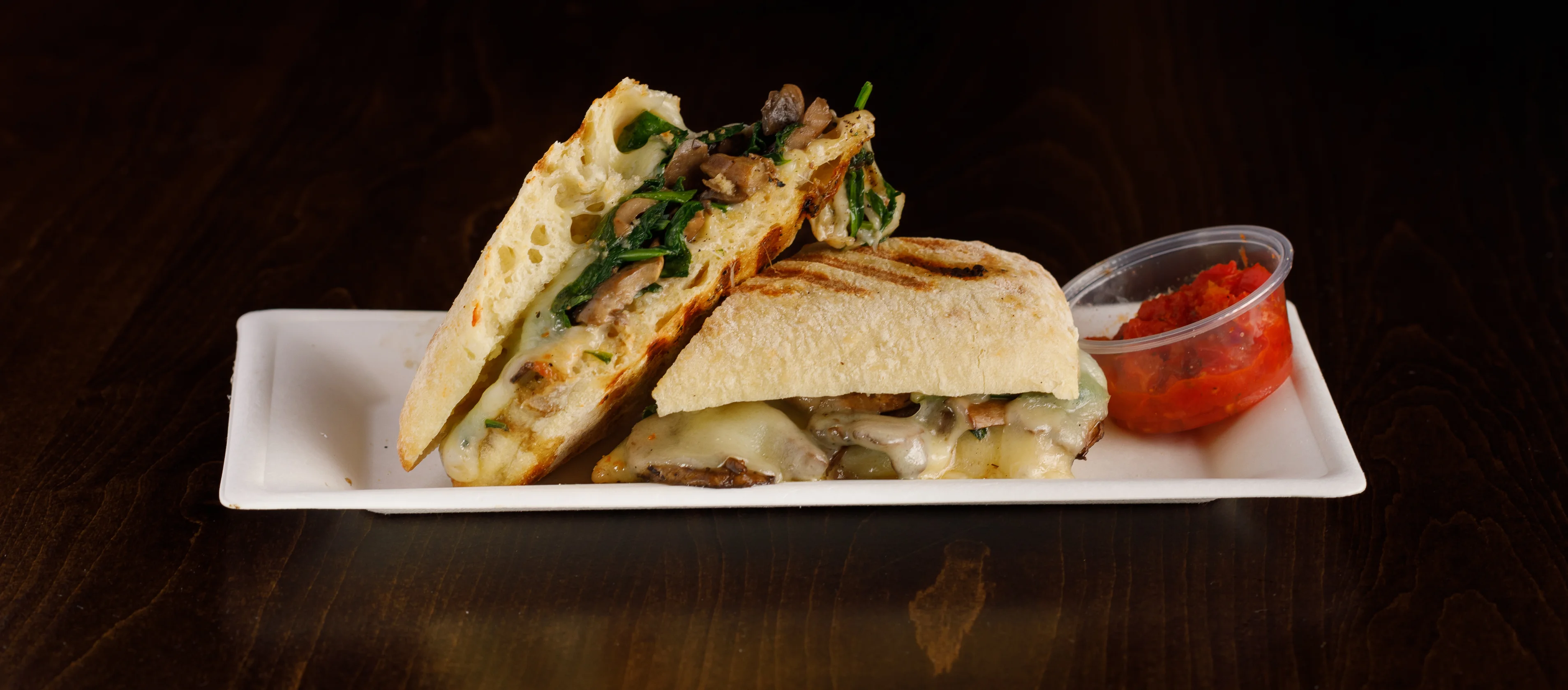 Mushroom Spinach Swiss Panini