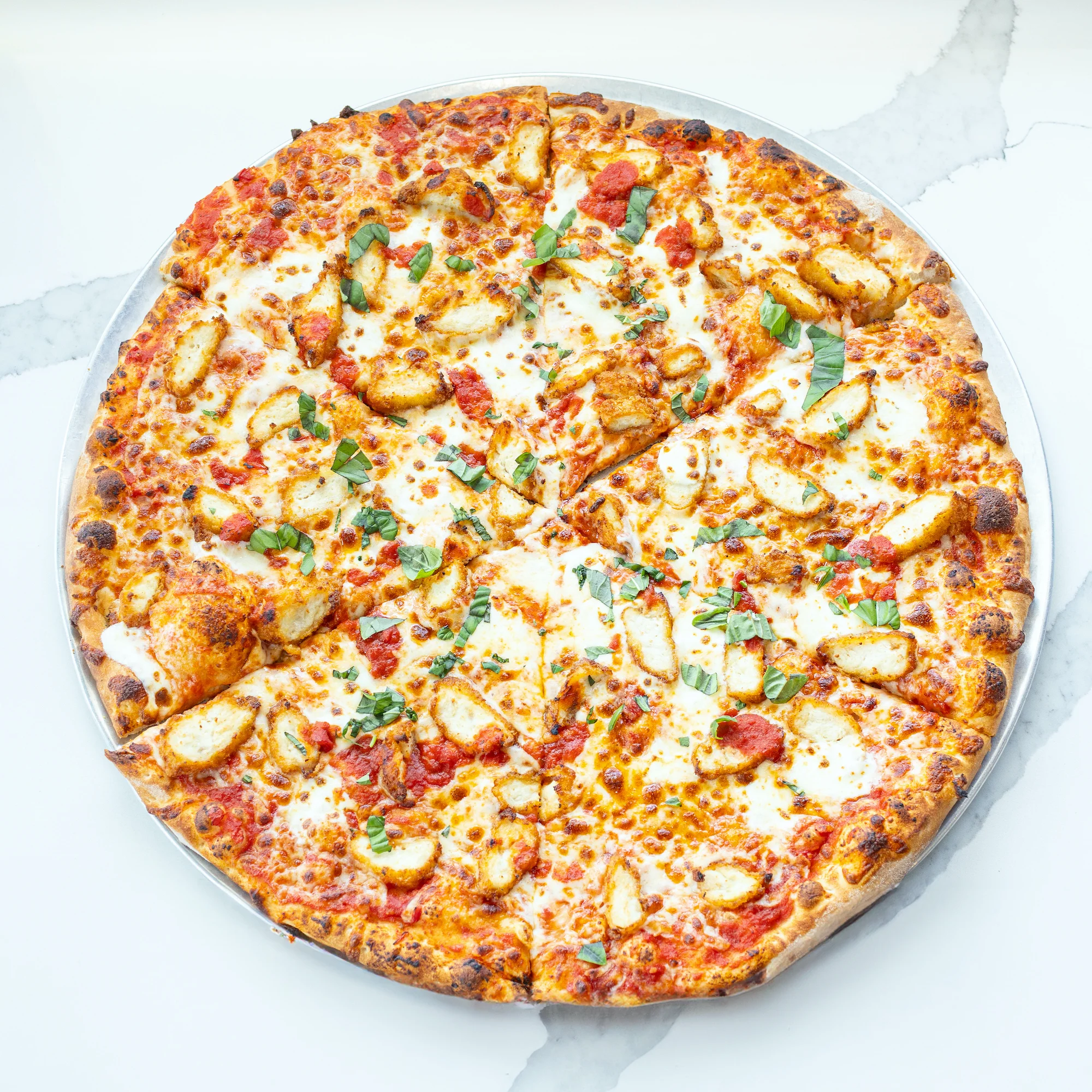 A gorgeous and perfectly cooked pizza