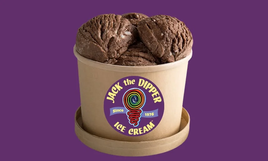 Pint of rich chocolate ice cream from Jack the Dipper