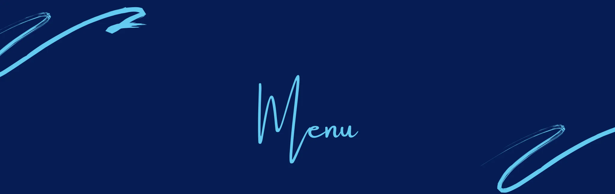 Stylish menu design with elegant typography on a dark background