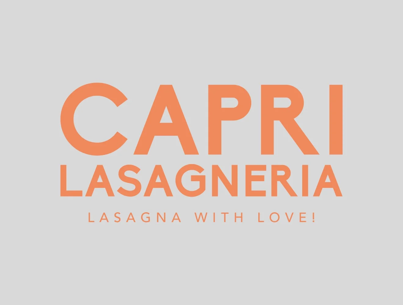 Capri Lasagneria logo with tagline 'Lasagna with love!'