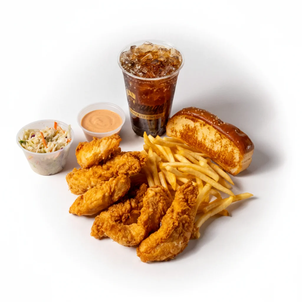 Southern fried chicken meal with sides