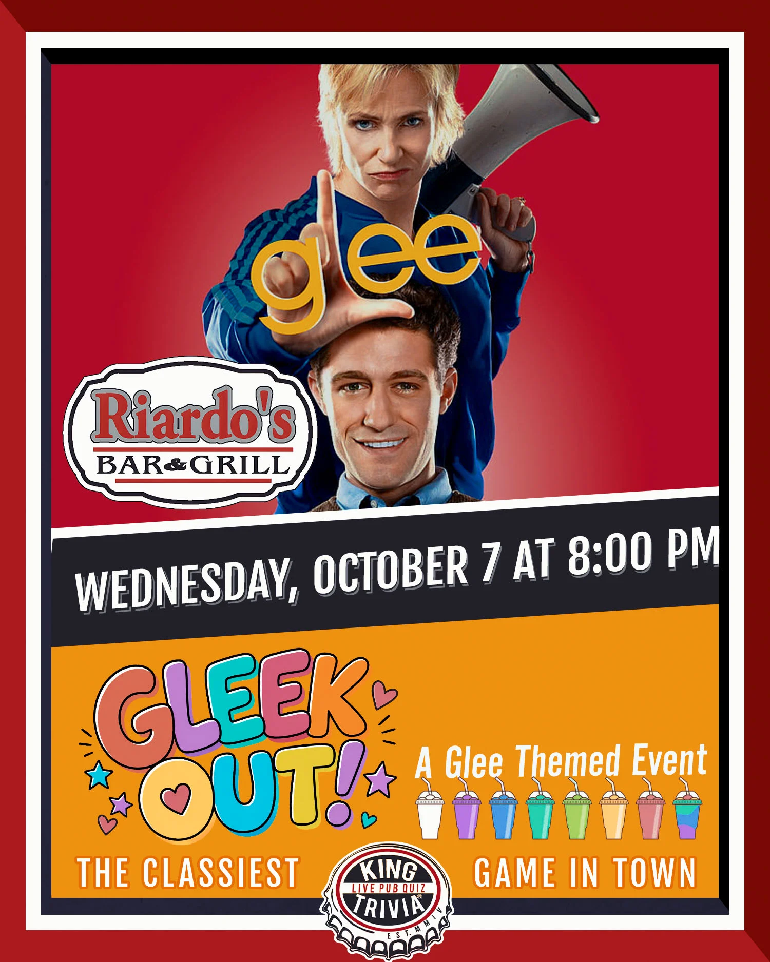 Promotional poster for National Drink a Beer Day at a bar