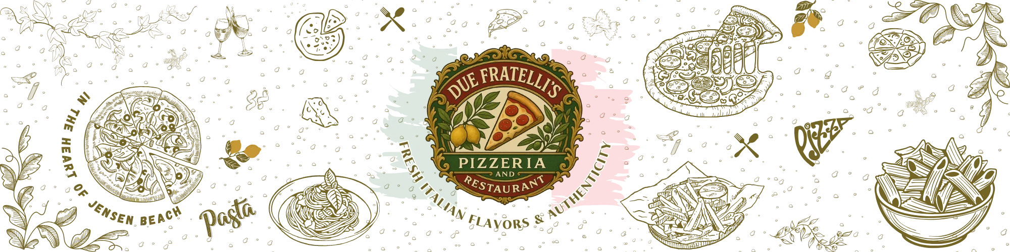 Italian pizzeria logo with fresh flavors in Jensen Beach