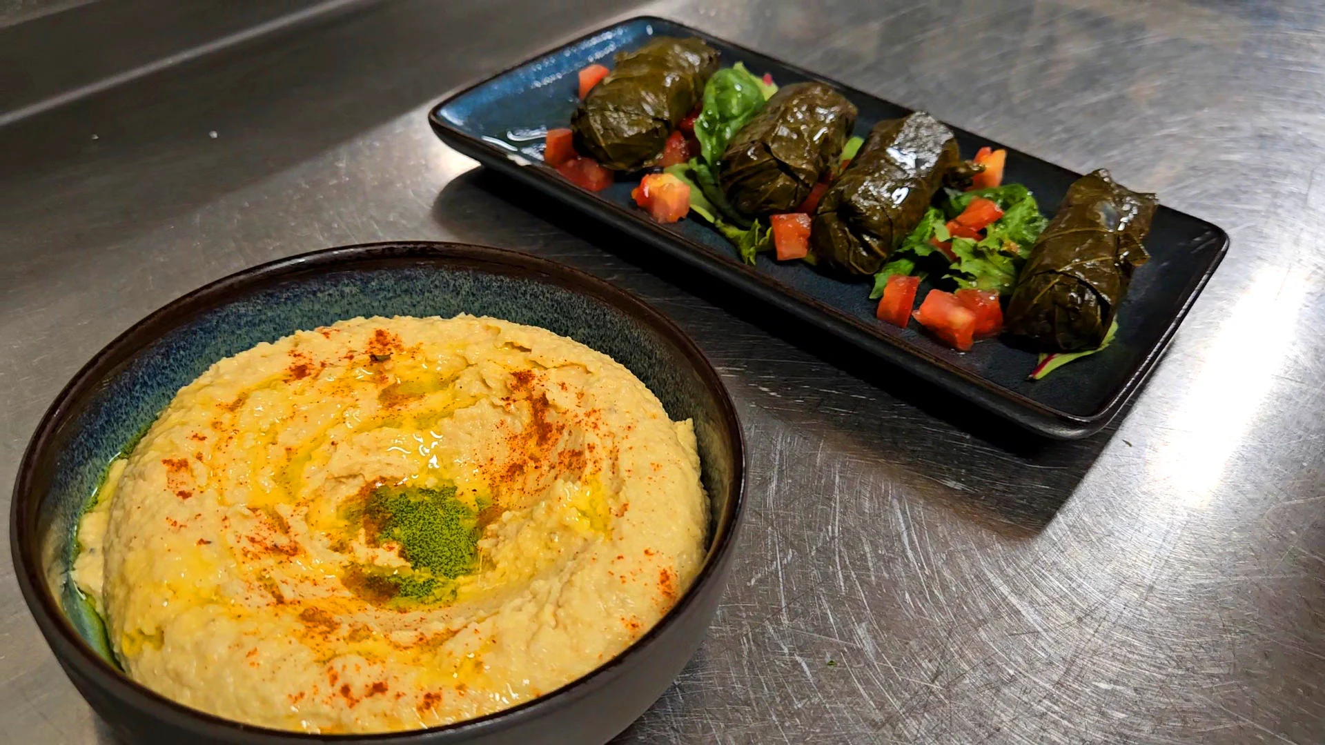 hummus and dolma