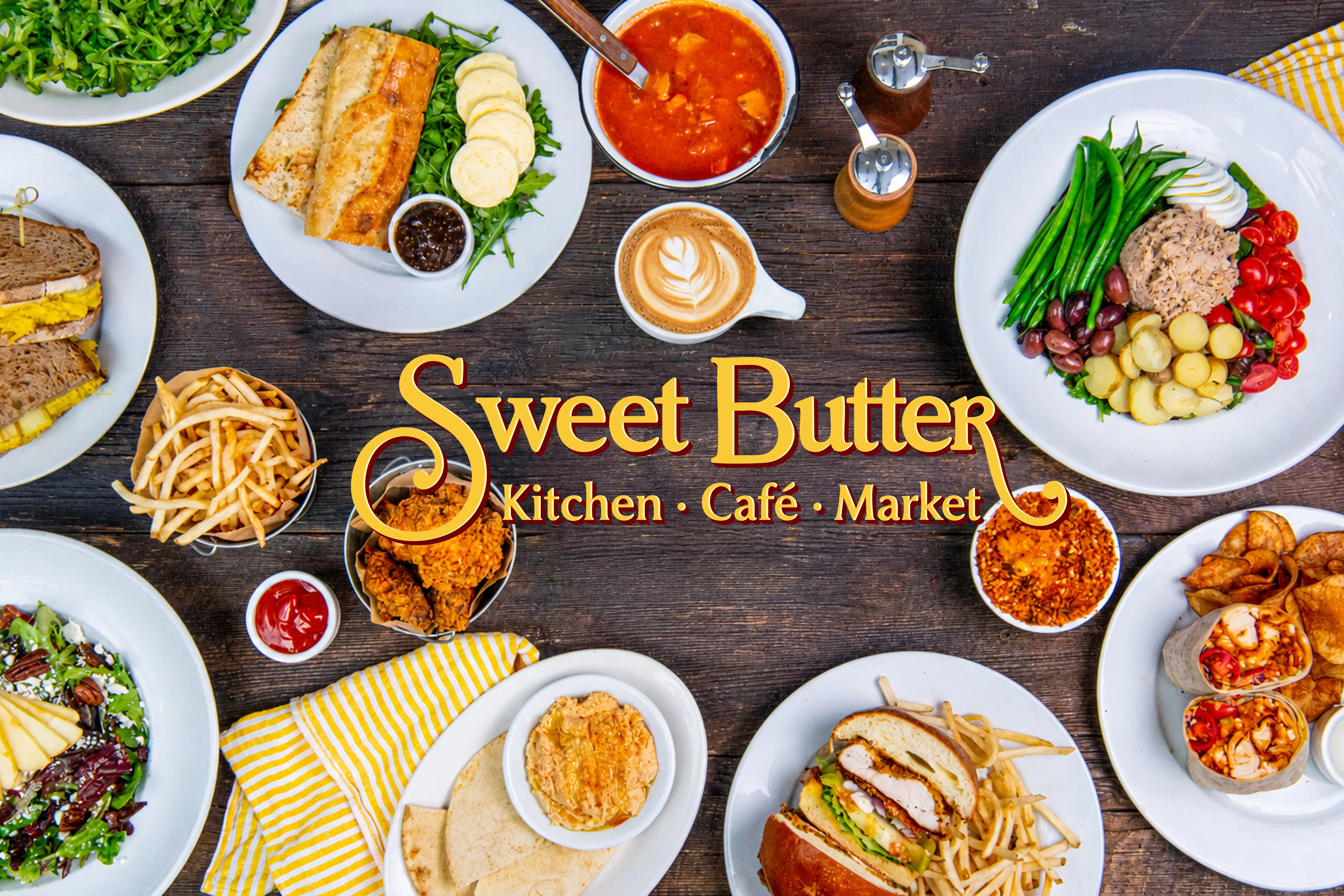 Delicious food spread on a table with vibrant colors and appealing presentation.