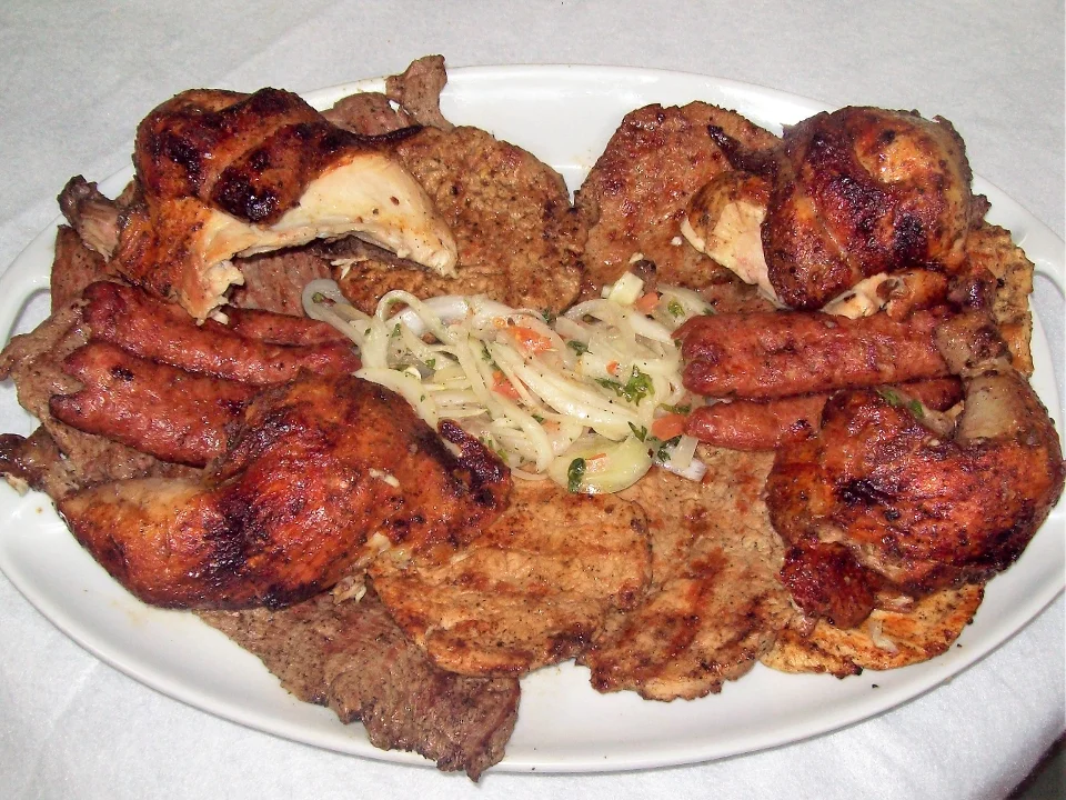 #2 Family Meals 1/2 Chicken, 1/2lb Steak, 1/2lb Pork, 1 Chorizo, 1 Boneless Breast, 2 Lg Rice 1 Lg Beans, 1 LG Fry
