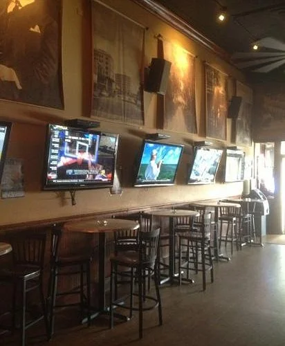 Casual dining scene with friends at a bar counter
