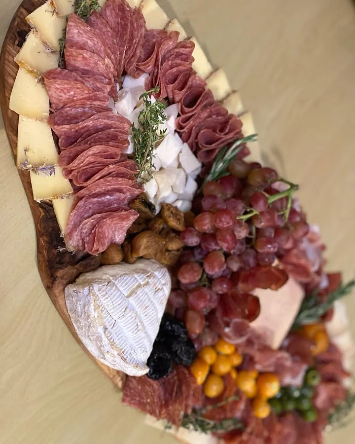 Artisan charcuterie board with assorted meats and cheeses