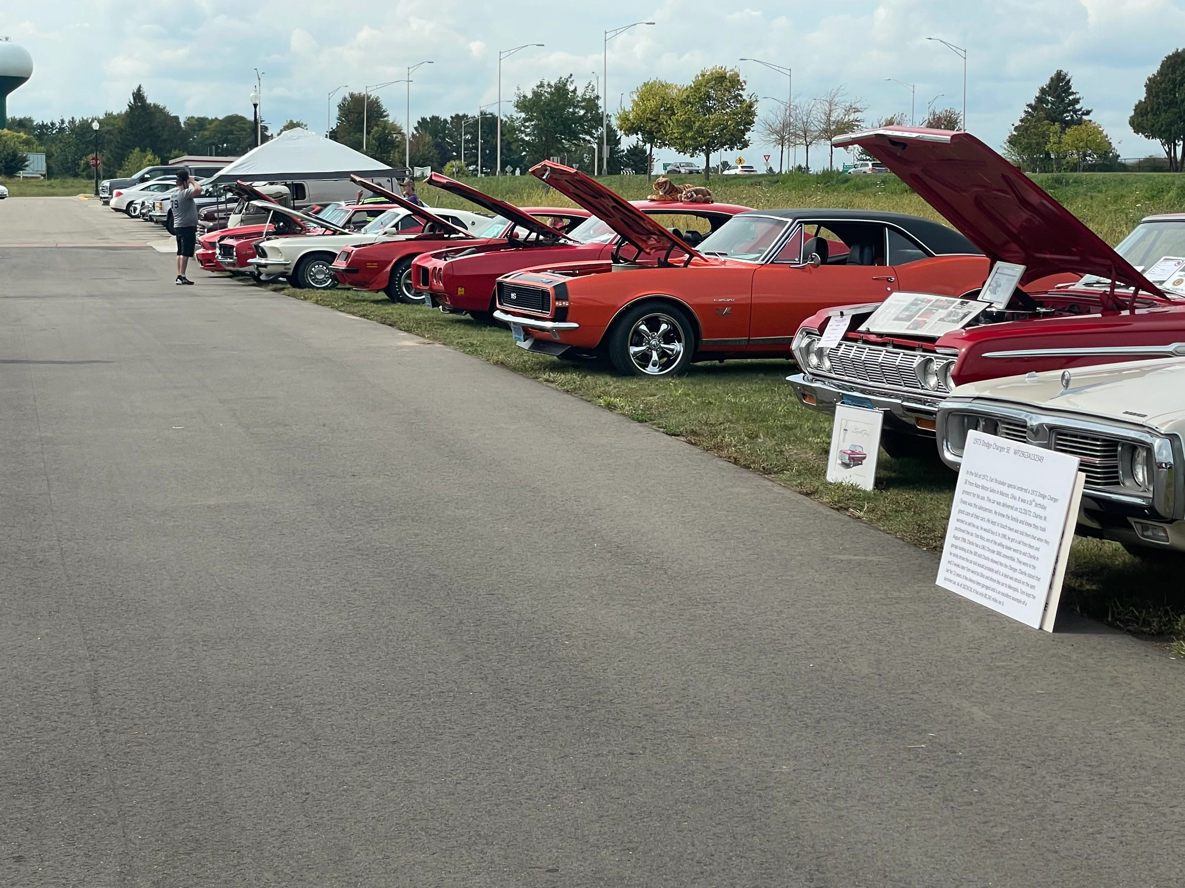 Classic car show featuring vintage vehicles on display