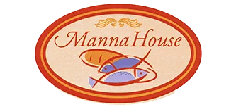 Manna House restaurant logo featuring fish and bread