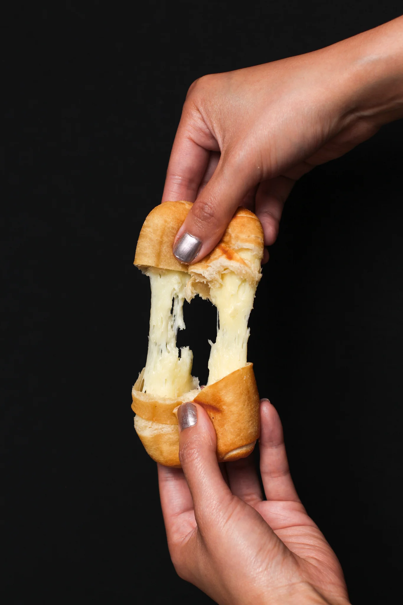 Cheesy Korean street food bread pulling apart