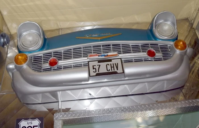 Vintage 1957 Chevrolet car front display