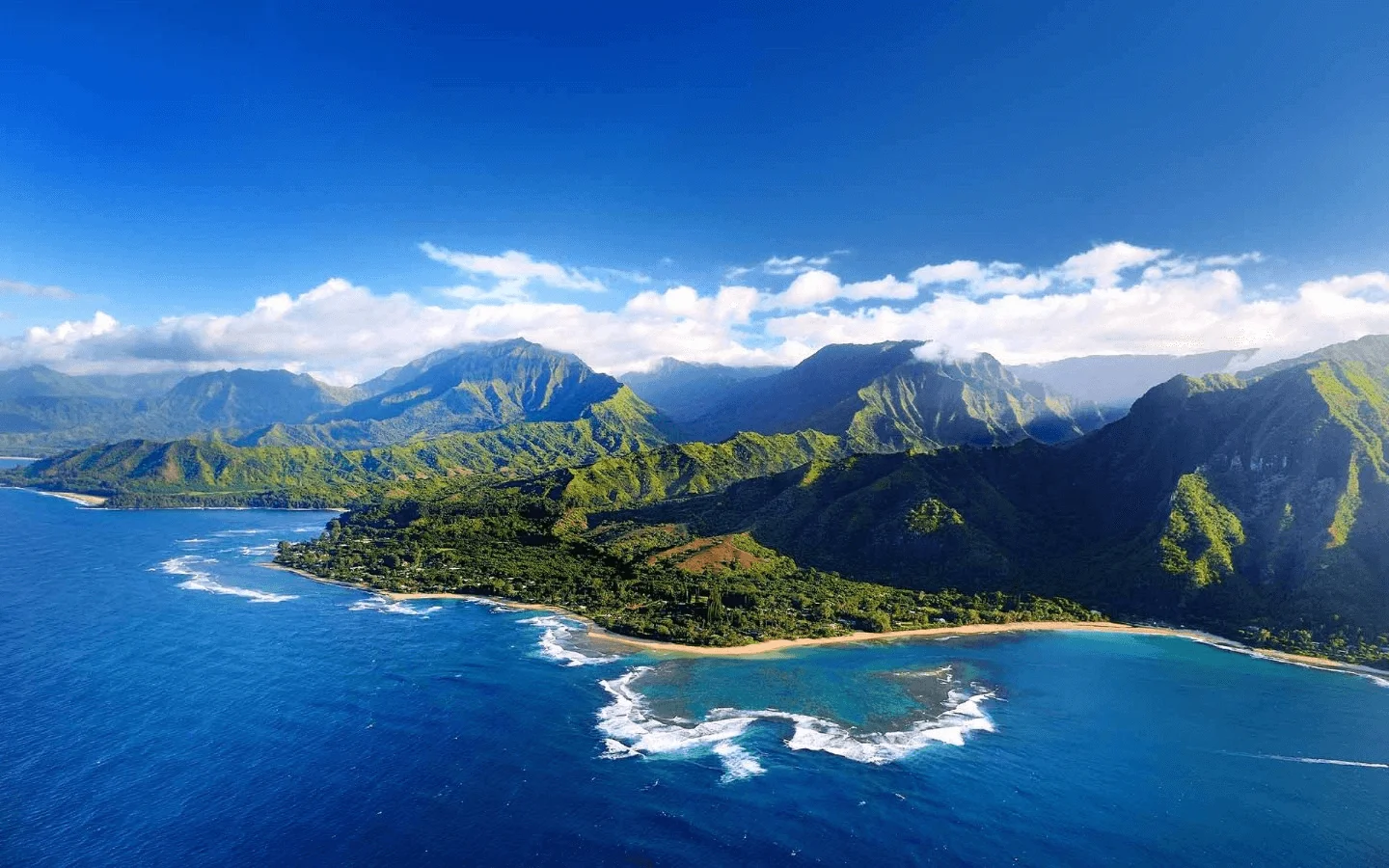 Breathtaking coastal view of lush mountains and ocean