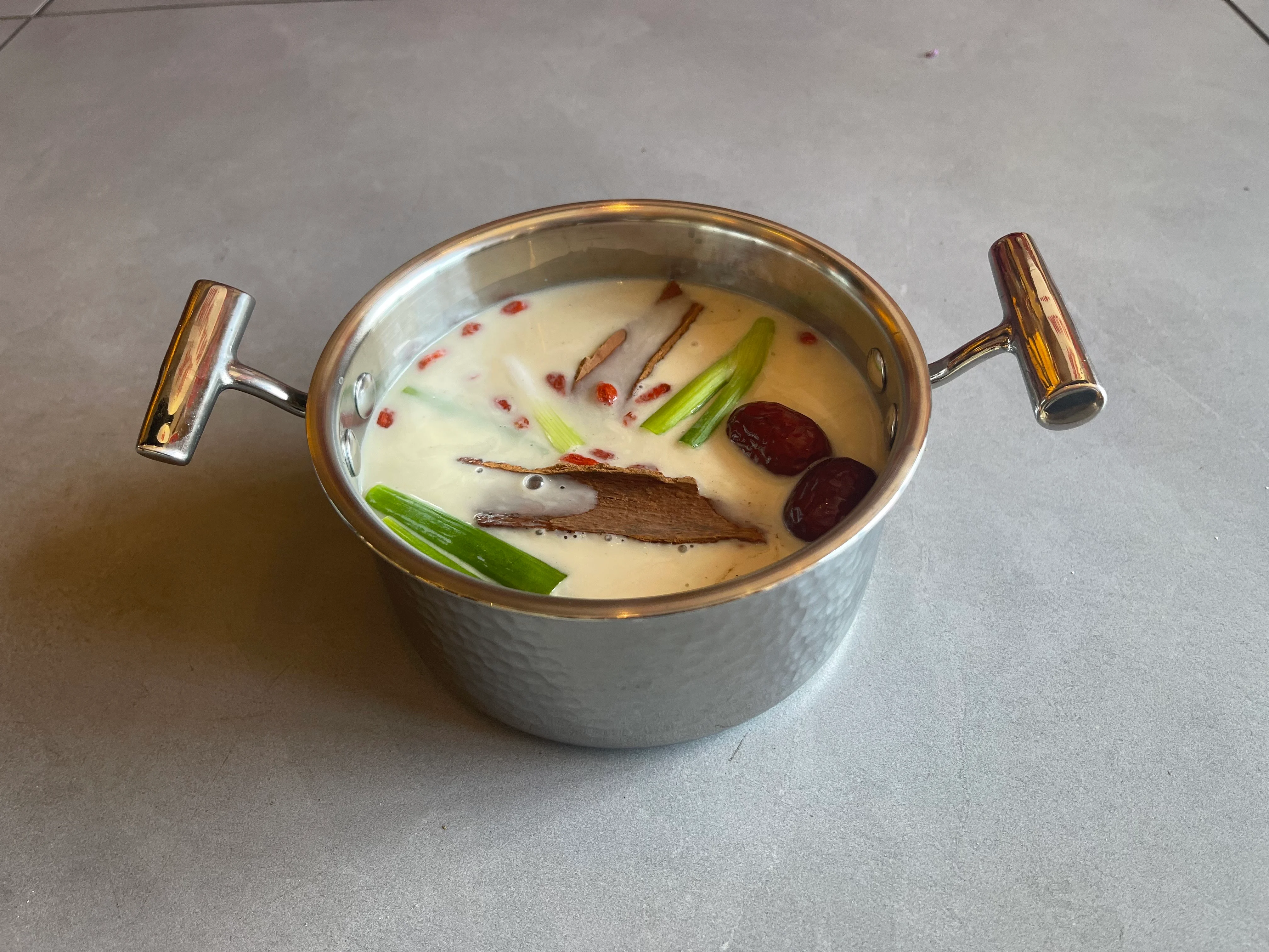 Chinese herbal soup with goji berries and dates