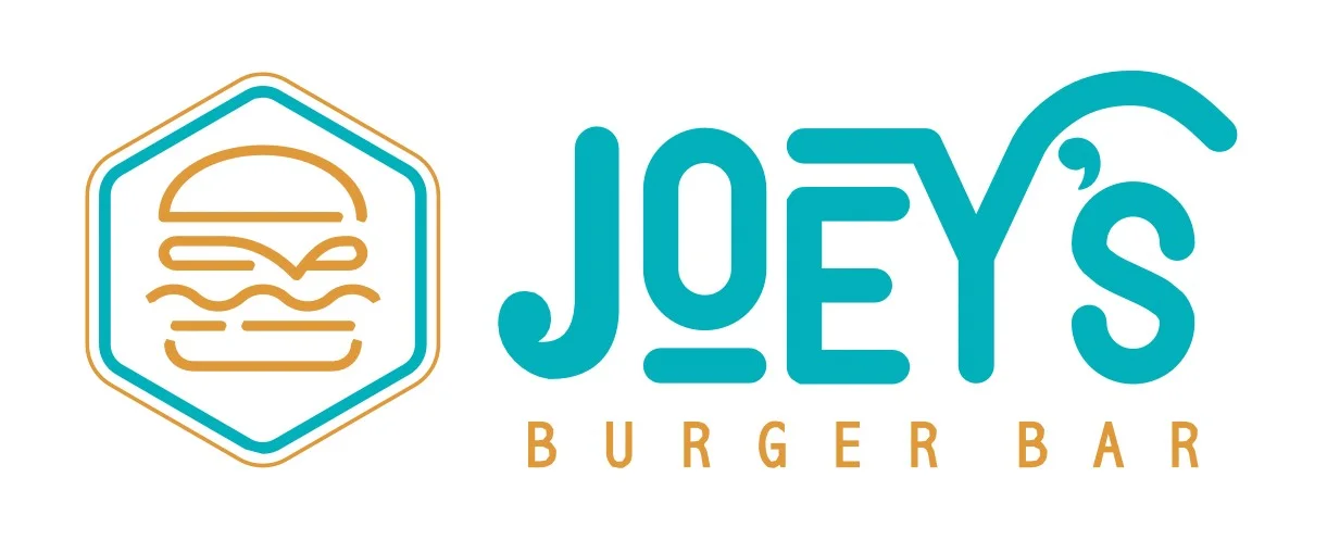Logo of Joey's Burger Bar featuring a burger icon and modern typography