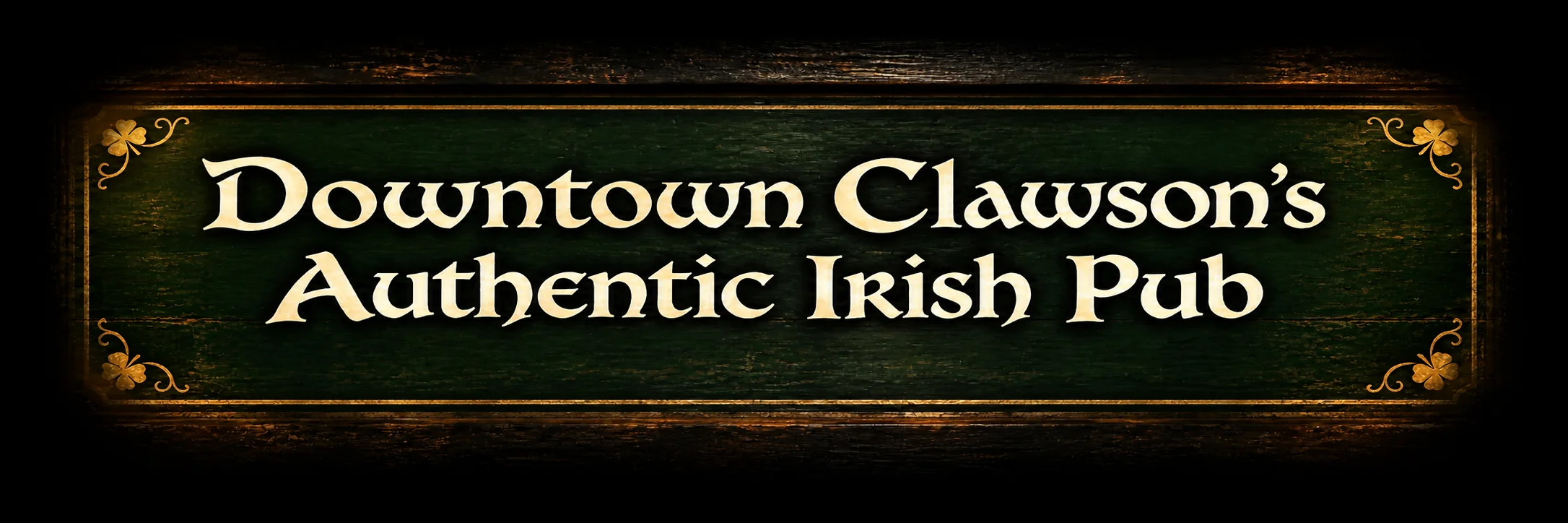Signage for Downtown Clawson's Authentic Irish Pub